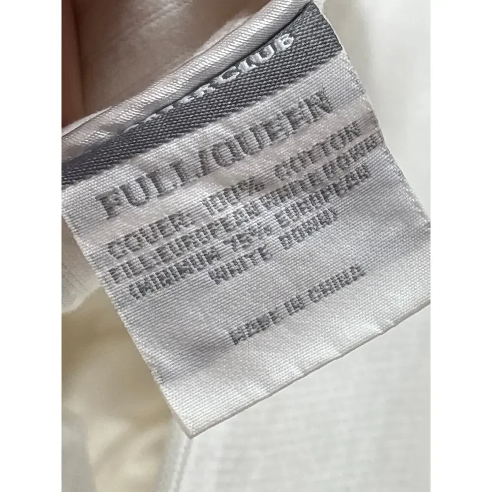 Charter Club Vail Goose Down Comforter White Stripe Baffle Box USA FULL QUEEN
